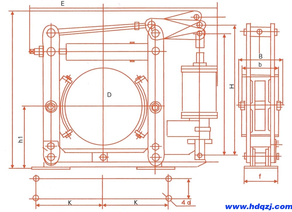 YDWZ系列節(jié)能長(zhǎng)行程制動(dòng)器外形尺寸圖 YDWZ系列節(jié)能長(zhǎng)行程制動(dòng)器外形尺寸圖