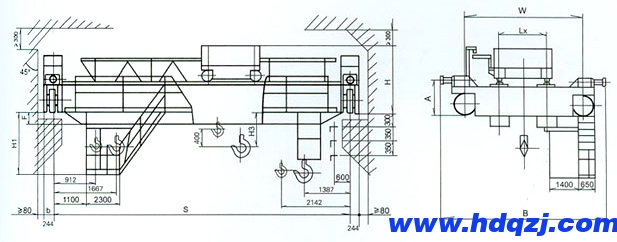 QD型10/3噸電動雙梁橋式起重機 QD型10/3噸電動雙梁橋式起重機