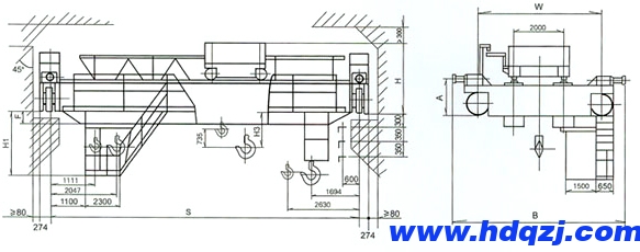 QD型16/3.2噸電動(dòng)雙梁橋式起重機(jī) QD型16/3.2噸電動(dòng)雙梁橋式起重機(jī)