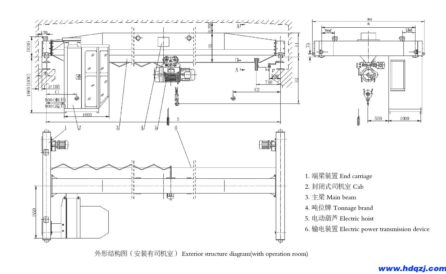 16噸電動(dòng)單梁起重機(jī)結(jié)構(gòu)圖 16噸電動(dòng)單梁起重機(jī)結(jié)構(gòu)圖